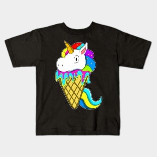 Unicorn with Waffle Ice cream Kids T-Shirt